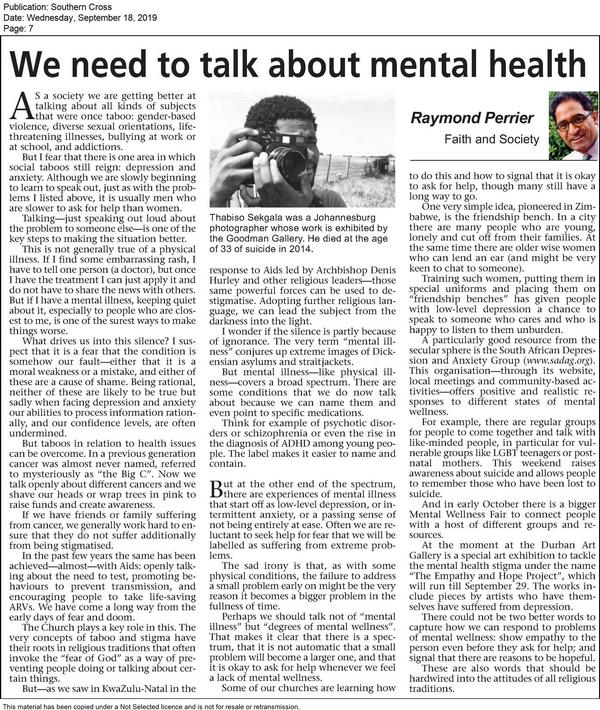 We need to talk about Mental Health