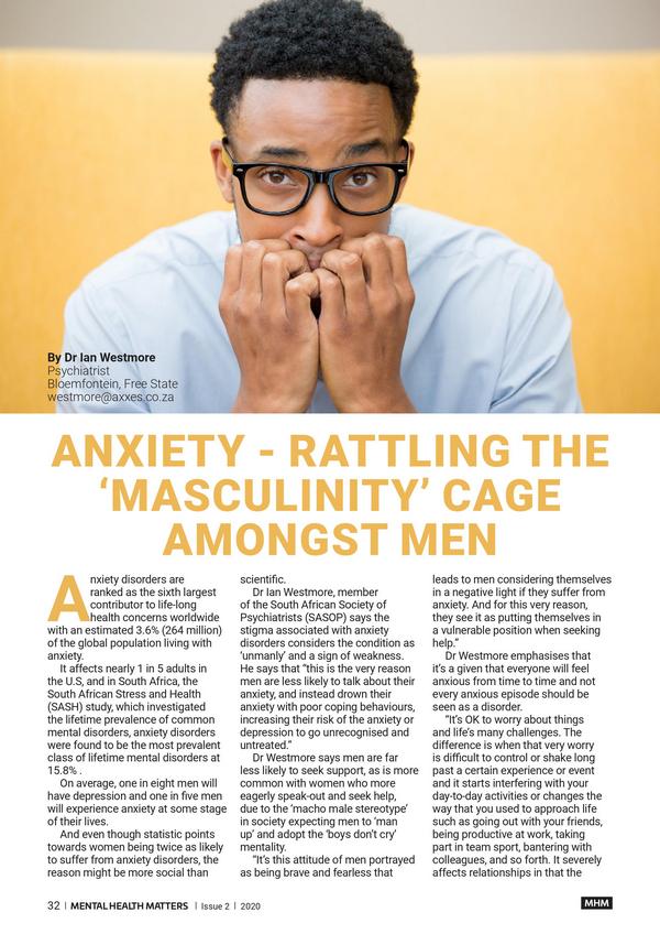 Anxiety - rattling the ‘masculinity’ cage amongst men