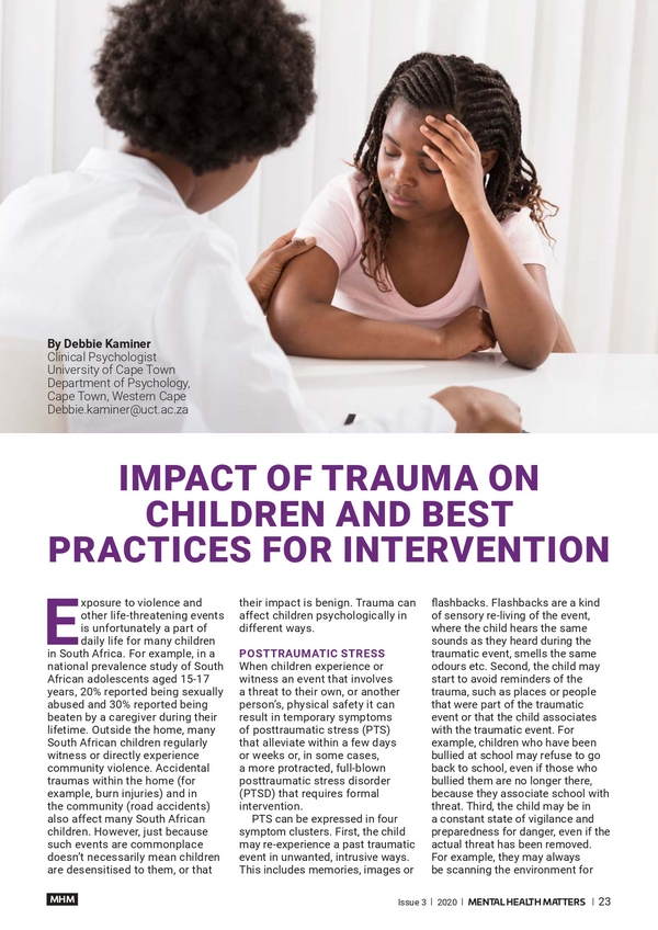 Impact of trauma on children and best practices for intervention
