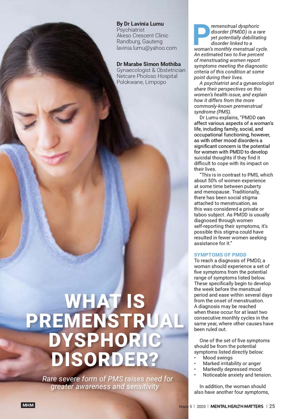 What is Premenstrual Dysphoric Disorder?