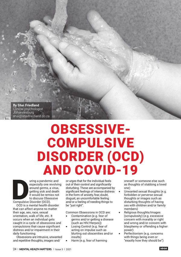 Obsessive Compulsive Disorder (OCD) and COVID-19