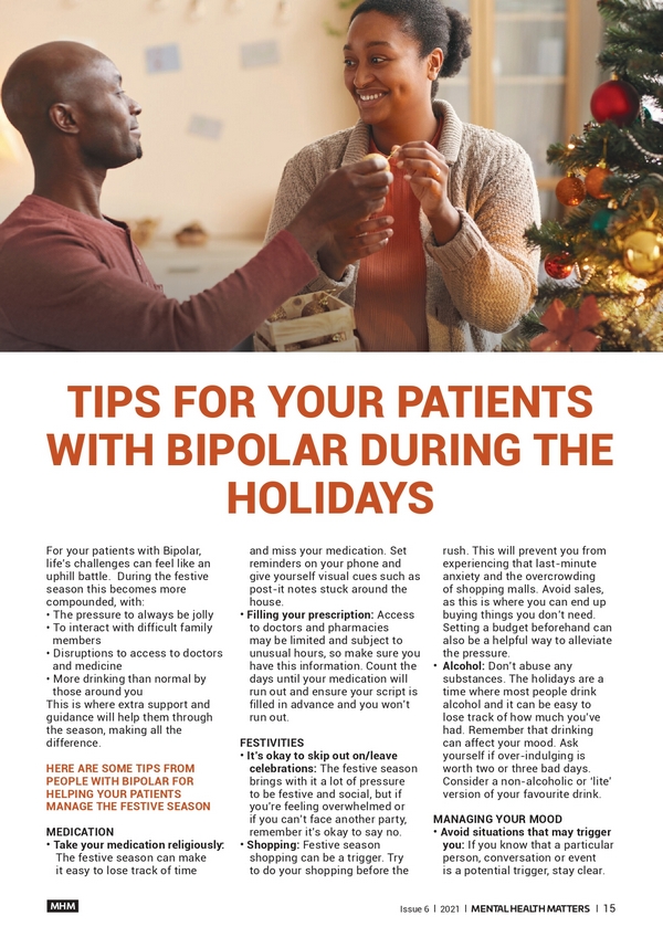 Tips for your patients with bipolar during the holidays