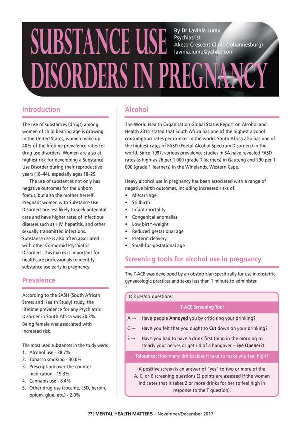 Substance Use Disorders in Pregnancy 1