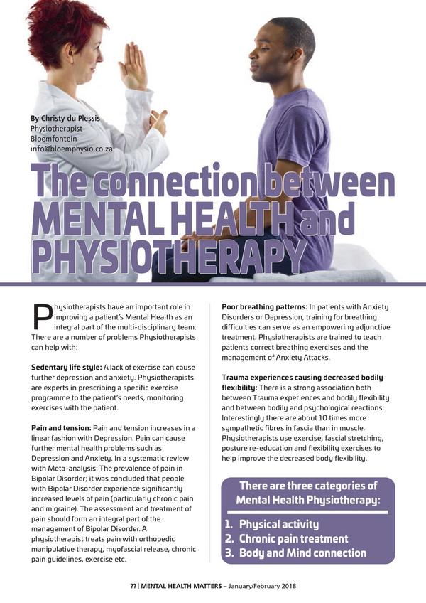 The connection between Mental Health and Physiotherapy1
