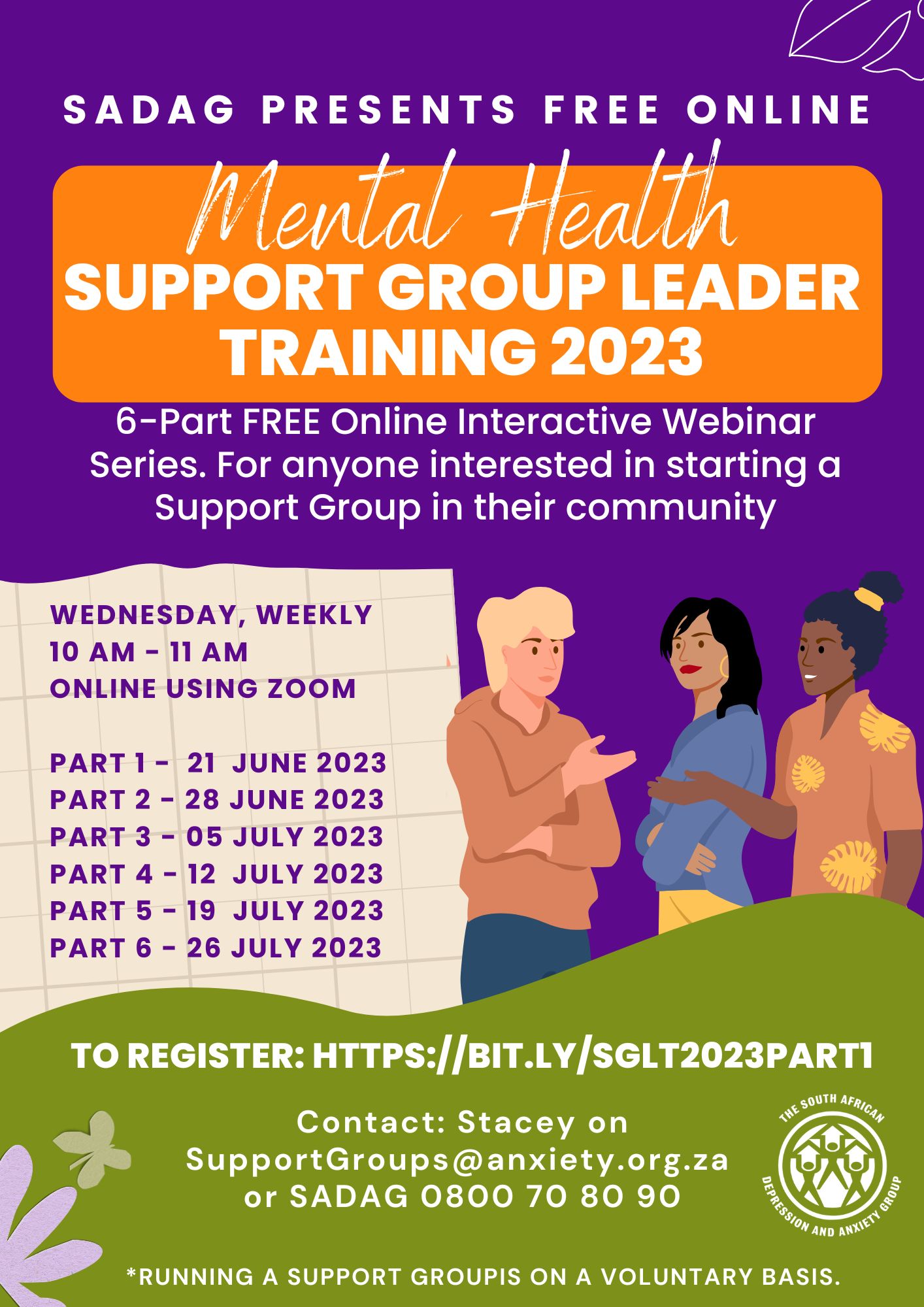 SADAG Interested Support Group Leader Training 2023